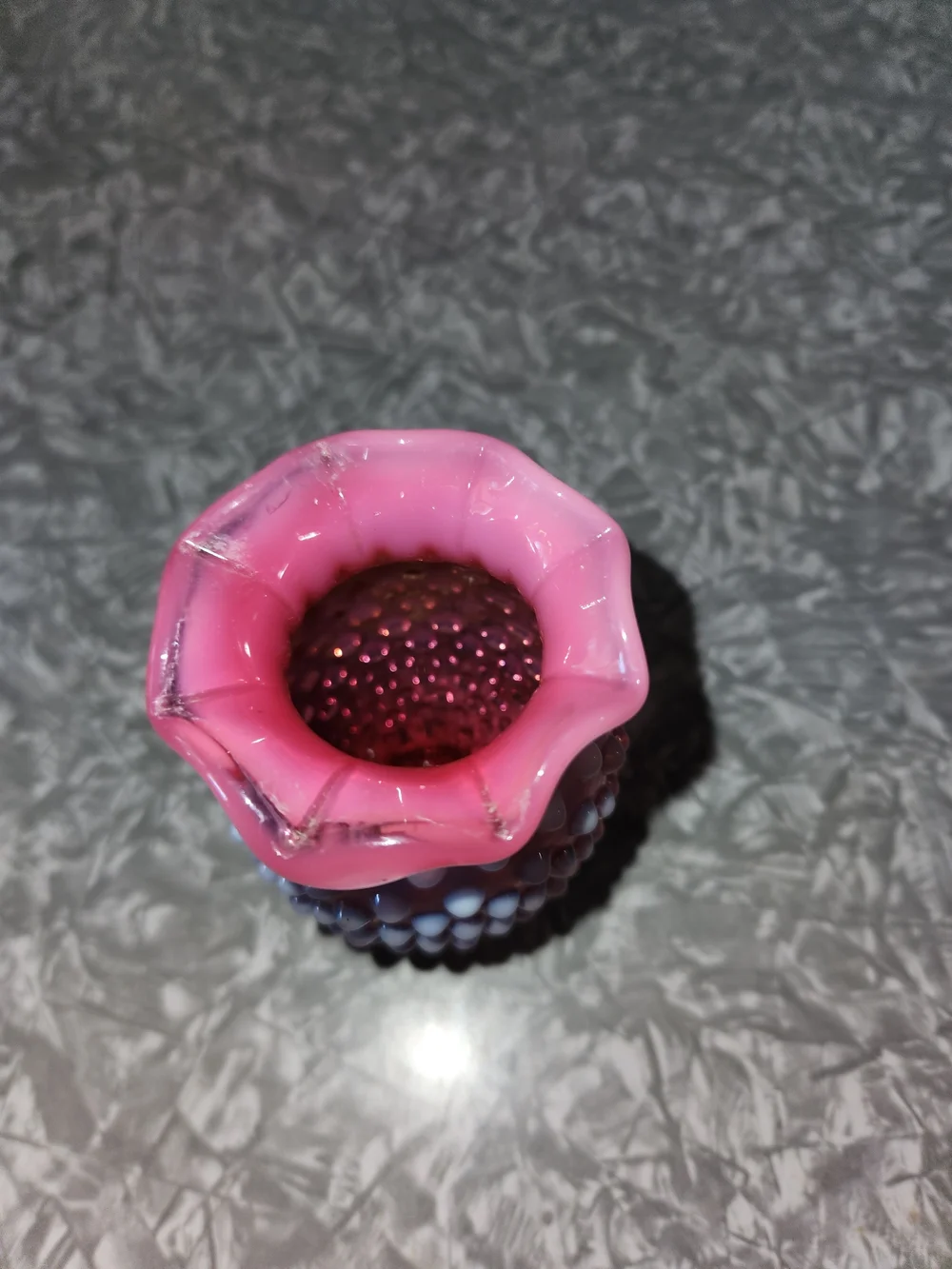Fenton-Cranberry Hobnail SmallGlass Vase